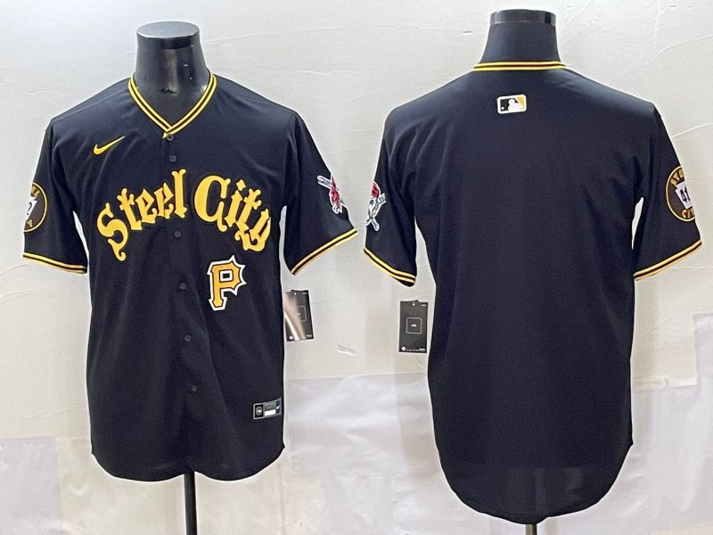 Men 2025 Pittsburgh Pirates Blank Black Game Nike MLB Jersey style 7153->pittsburgh pirates->MLB Jersey